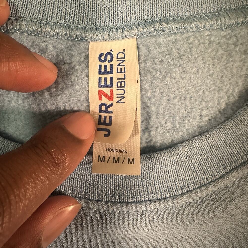 Nike Sweatshirt Blue Women Medium Butterfly Crewneck Streetwear JERZEES Tag - Picture 7 of 10